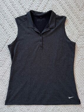 Nike Golf Women's Sleeveless Dri-fit Polo Tank Top in Dark Charcoal XL